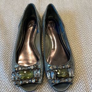 Kenneth Cole Reaction Emerald Shimmer Jeweled Flats